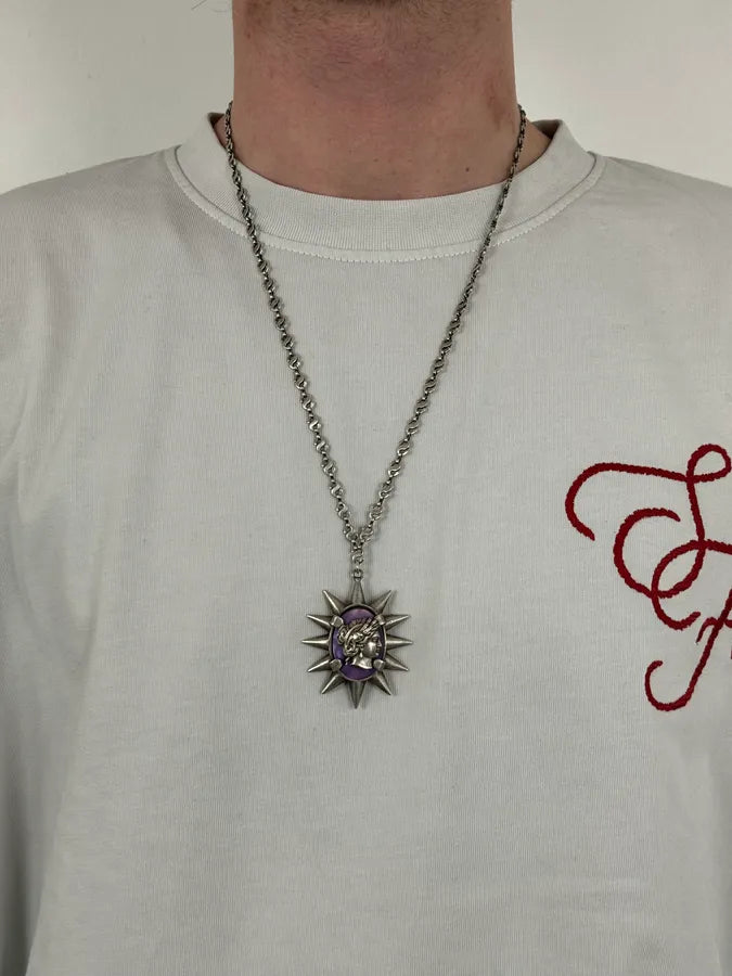 SS1992 Jean Paul Gaultier Purple Face Punk Pendant Chain rUBLoLr 1