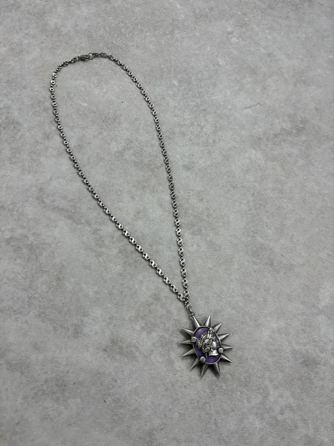 SS1992 Jean Paul Gaultier Purple Face Punk Pendant Chain rUBLoLr 2