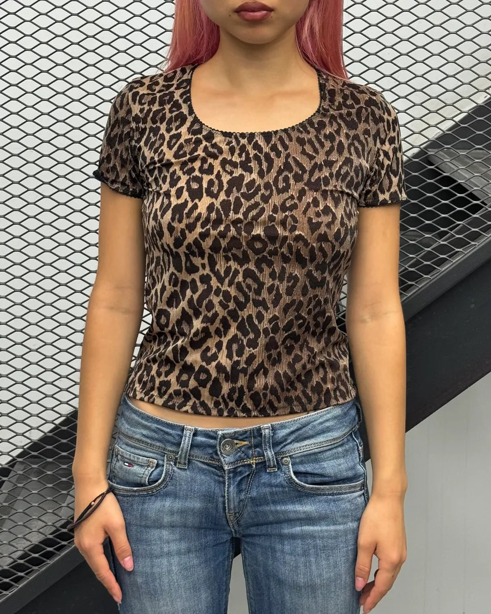 SS1996 Dolce & Gabbana Brown Leopard Print T-Shirt YiLOAmX 1