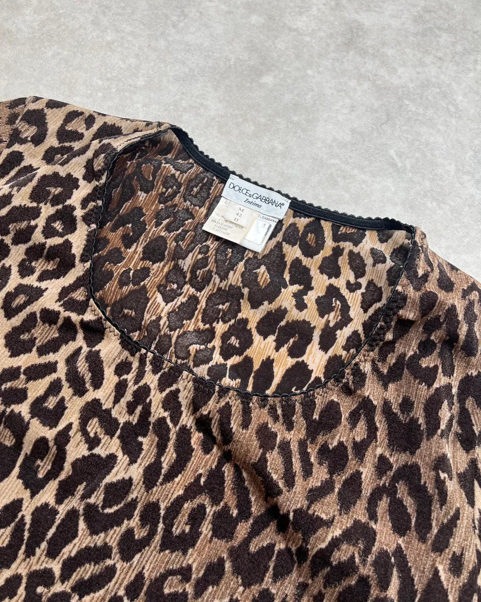 SS1996 Dolce & Gabbana Brown Leopard Print T-Shirt YiLOAmX 3