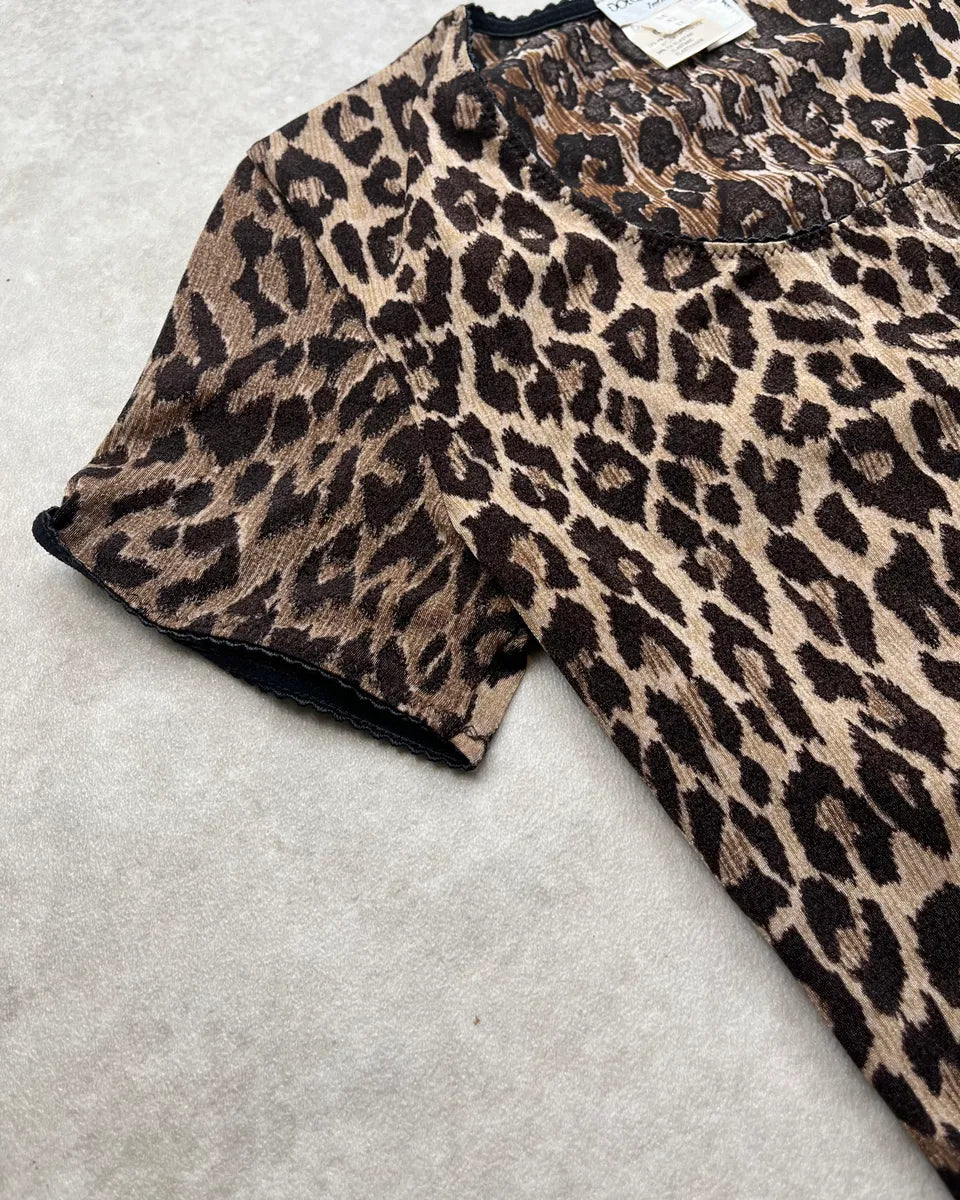 SS1996 Dolce & Gabbana Brown Leopard Print T-Shirt YiLOAmX 4