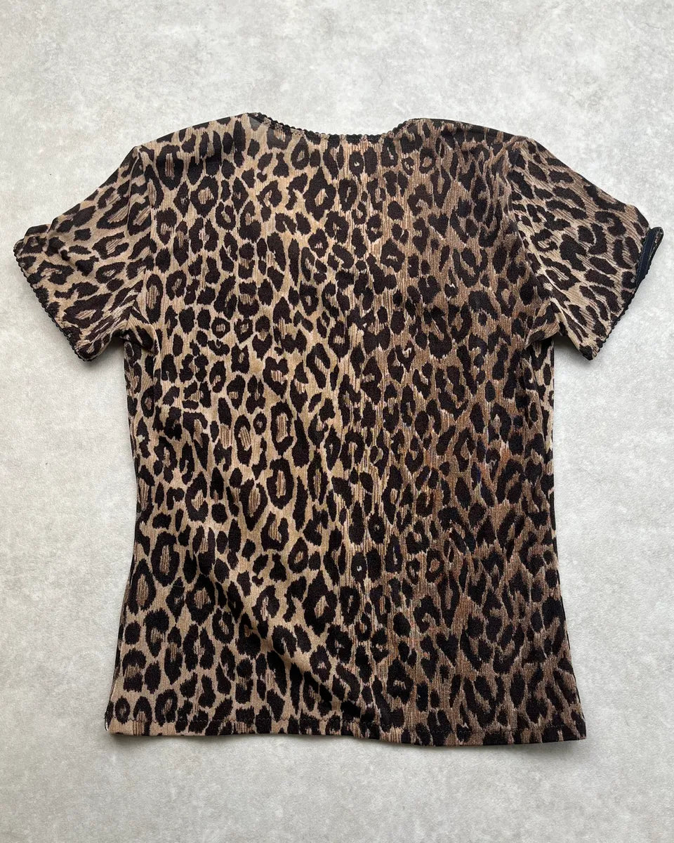 SS1996 Dolce & Gabbana Brown Leopard Print T-Shirt YiLOAmX 6