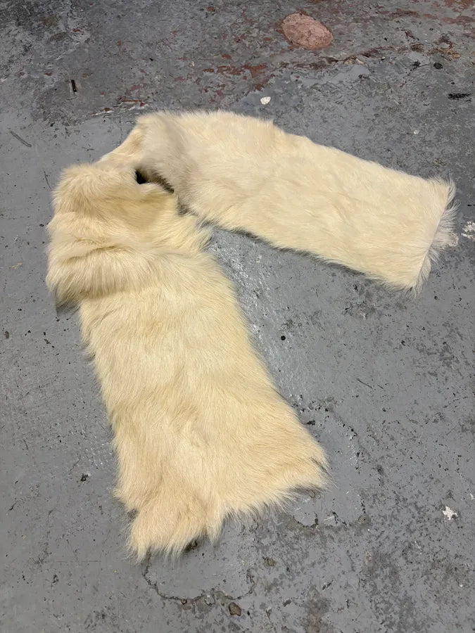 SS1996 Dolce & Gabbana White Fur Scarf With Leopard interior vEJFxge 2