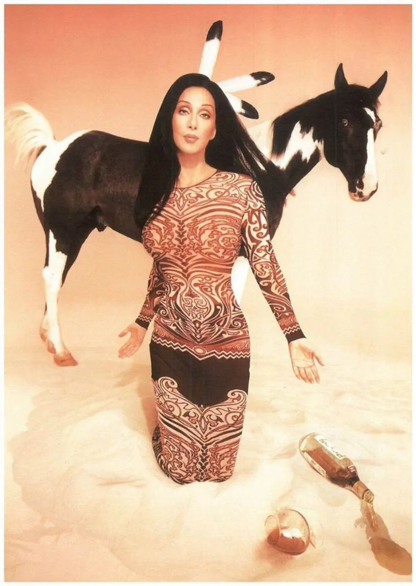 SS1996 Jean Paul Gaultier Tribal Maori Tattoo Dress Jguxspa 1