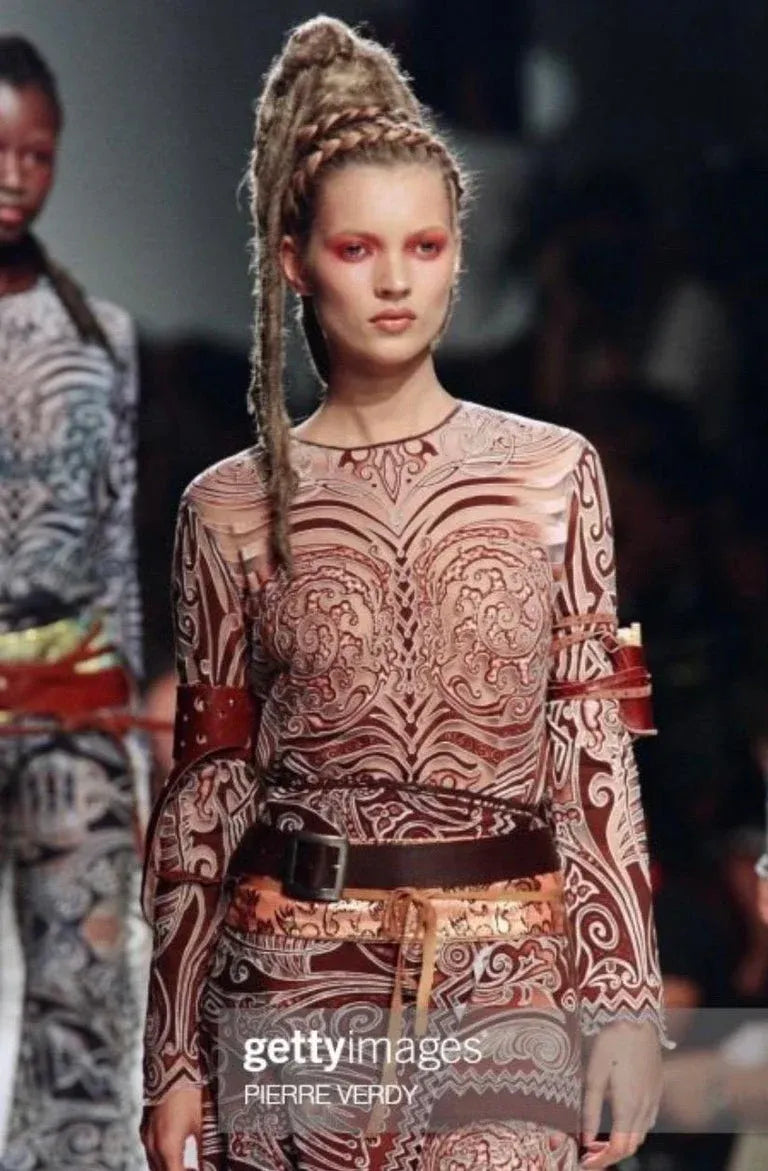 SS1996 Jean Paul Gaultier Tribal Maori Tattoo Dress Jguxspa 2