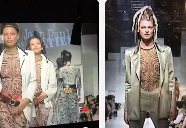 SS1996 Jean Paul Gaultier Tribal Maori Tattoo Dress Jguxspa 3