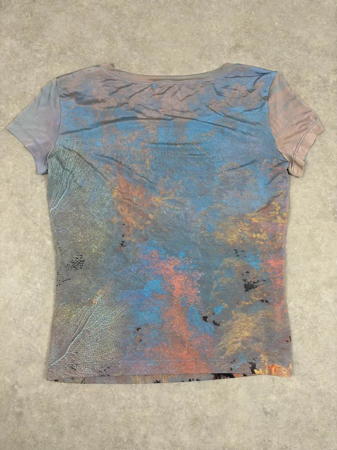 SS1998 Cavalli Ocean Dream Orange Blue T-Shirt eRYiYRe 5