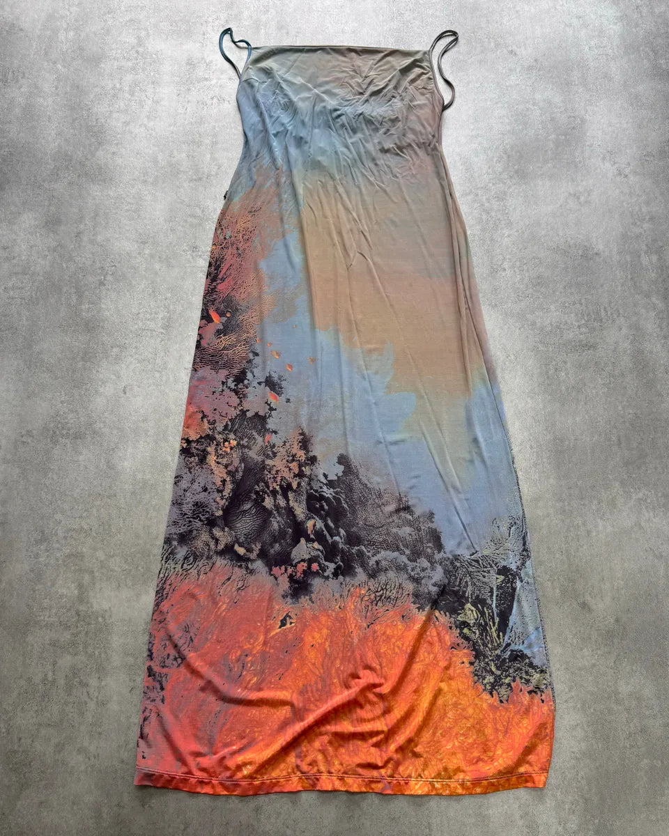 SS1998 Cavalli Renaissance Ocean Coral Dress LBjUfNF 0