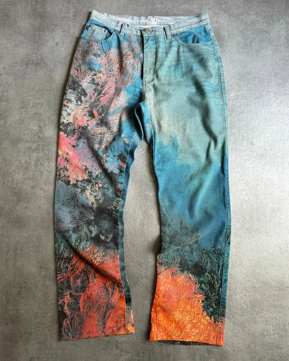 SS1998 Cavalli Renaissance Ocean Coral Pants hqugxSq 0