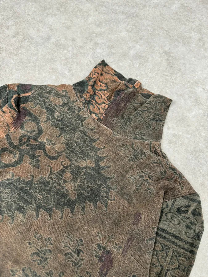 SS1998 Dries Van Noten Brown Abstract Turtleneck Longsleeves CEmrbWA 4