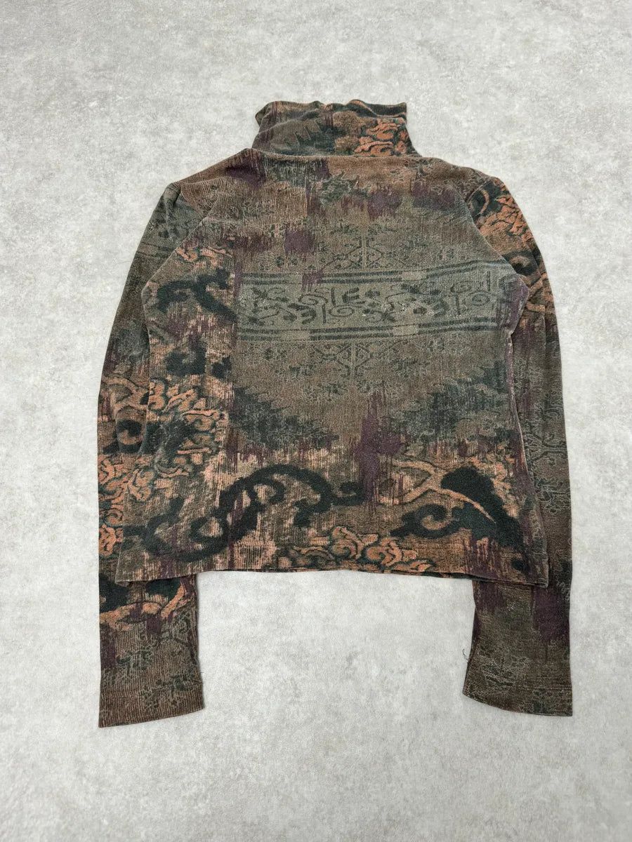 SS1998 Dries Van Noten Brown Abstract Turtleneck Longsleeves CEmrbWA 6