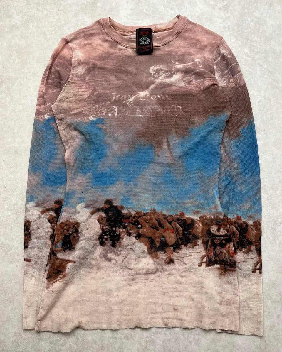 SS1998 Jean Paul Gaultier Landscape Brown Mesh Longsleeve eSmzGzG 3