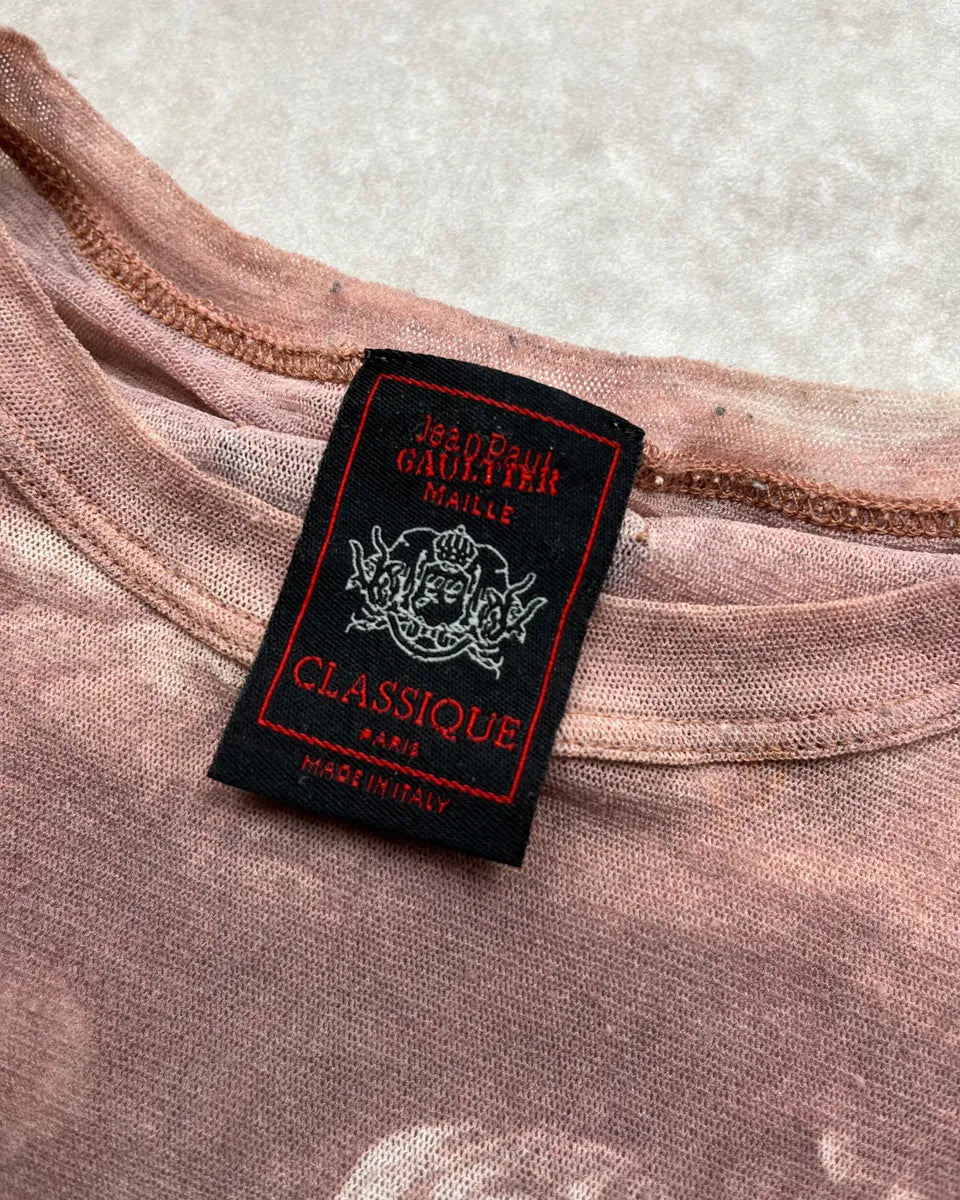 SS1998 Jean Paul Gaultier Landscape Brown Mesh Longsleeve eSmzGzG 8