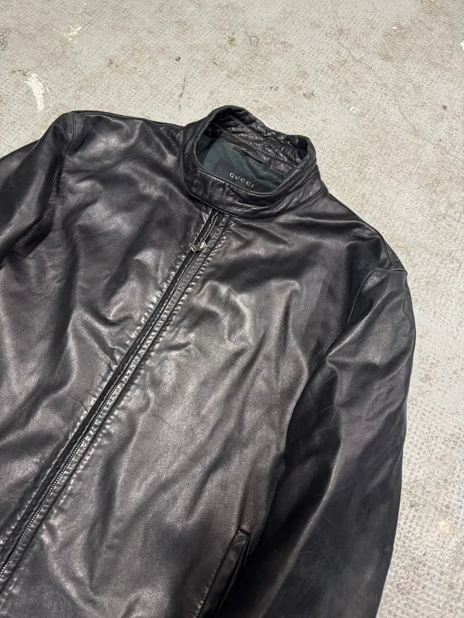SS1999 Gucci Biker Black Leather Jacket (M/L) 1