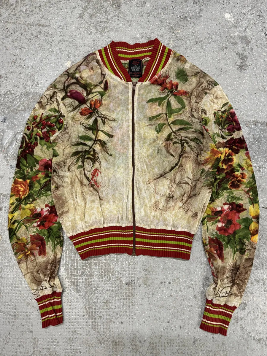 SS1999 Jean Paul Gaultier Mesh Floral Spring Zip-up Jacket (S) 0