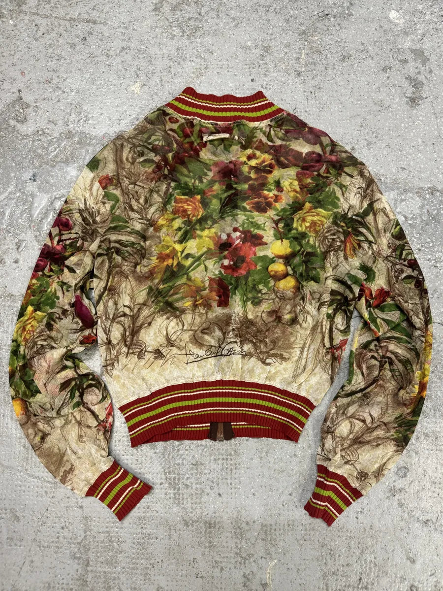 SS1999 Jean Paul Gaultier Mesh Floral Spring Zip-up Jacket (S) 1