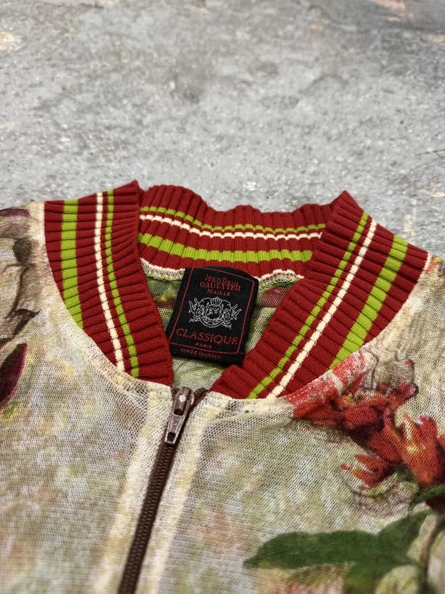 SS1999 Jean Paul Gaultier Mesh Floral Spring Zip-up Jacket (S) 11
