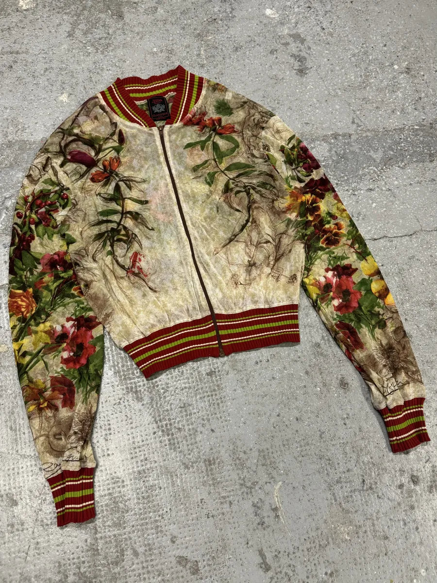 SS1999 Jean Paul Gaultier Mesh Floral Spring Zip-up Jacket (S) 2