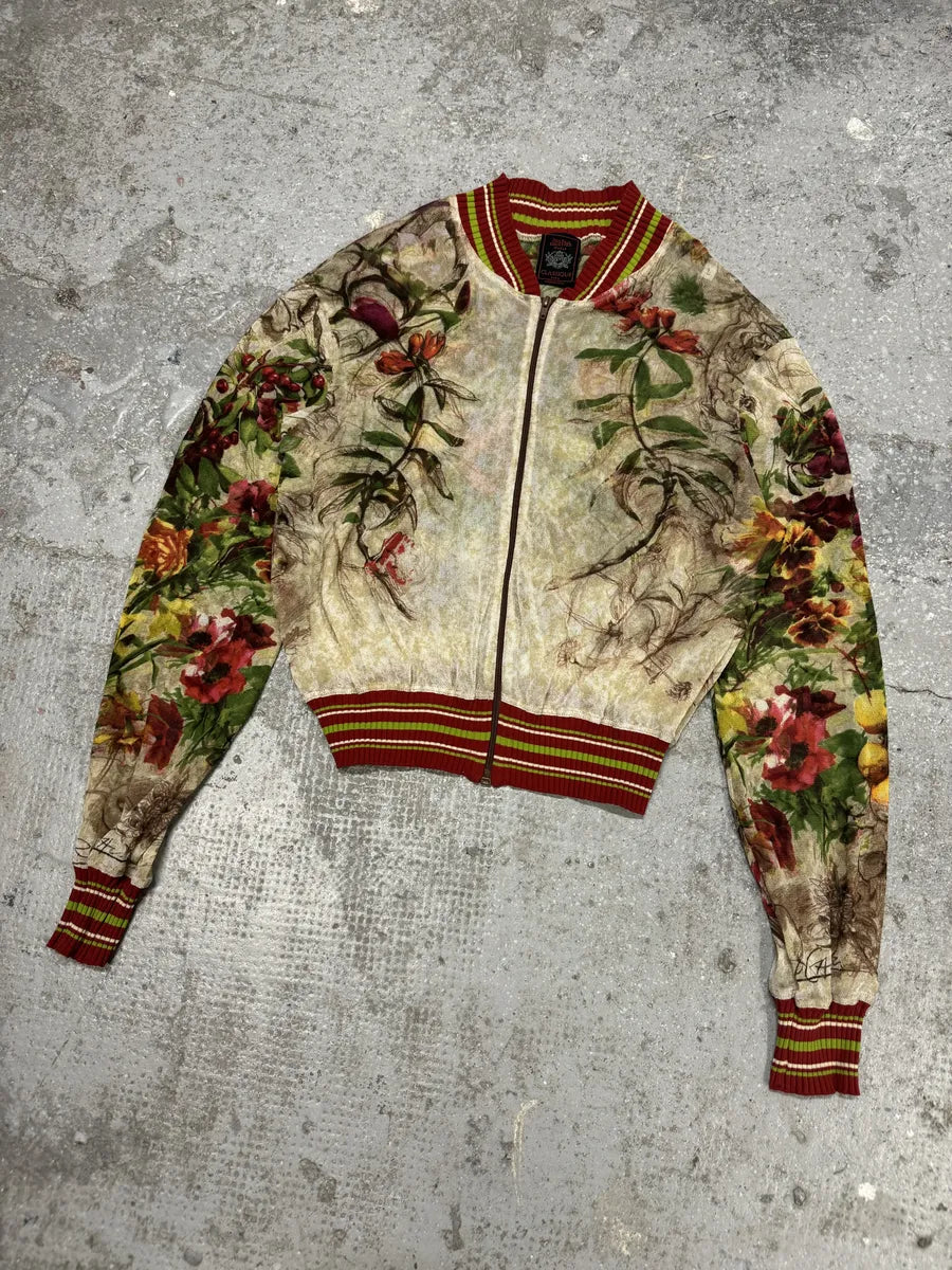 SS1999 Jean Paul Gaultier Mesh Floral Spring Zip-up Jacket (S) 3