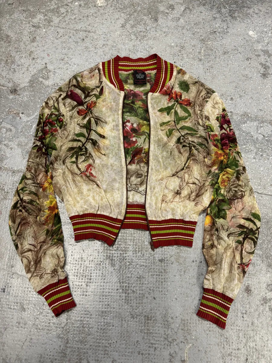 SS1999 Jean Paul Gaultier Mesh Floral Spring Zip-up Jacket (S) 4