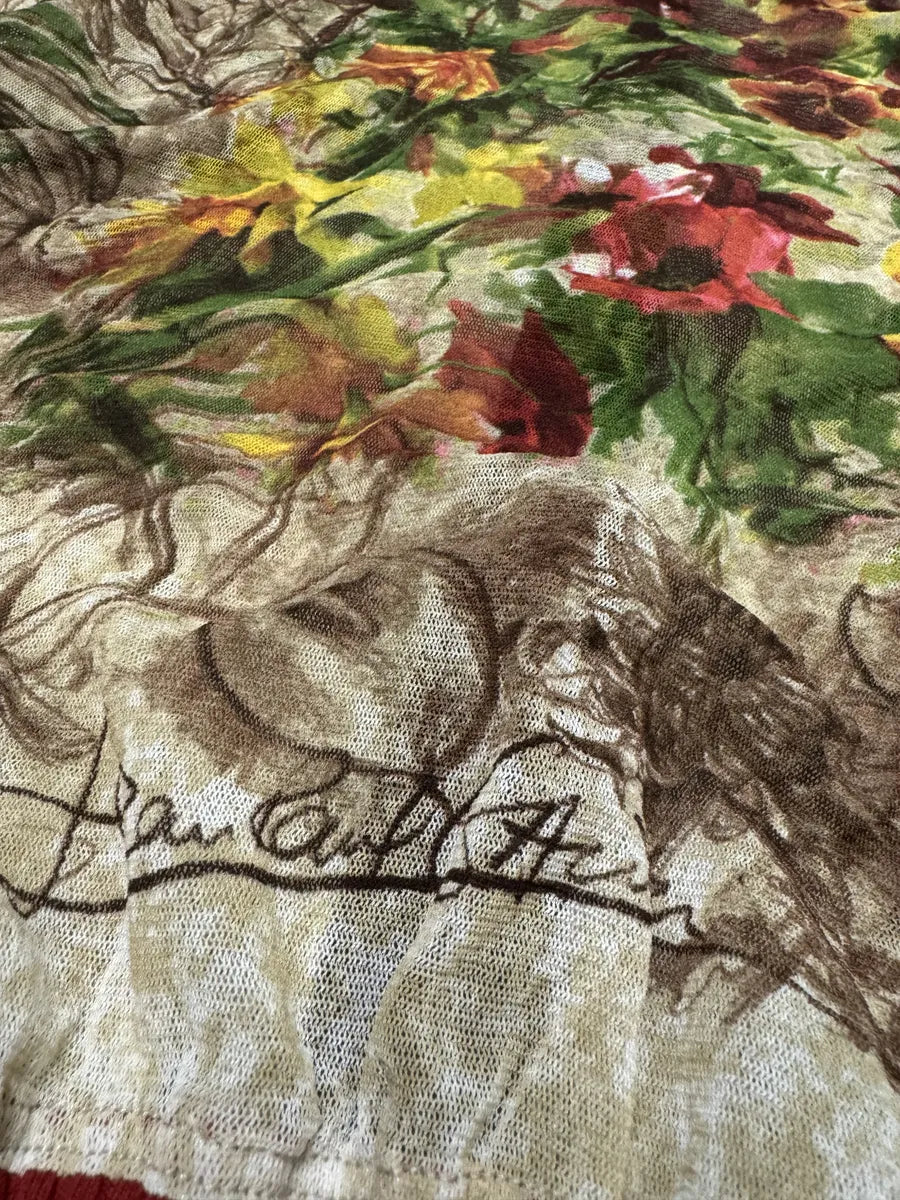 SS1999 Jean Paul Gaultier Mesh Floral Spring Zip-up Jacket (S) 5