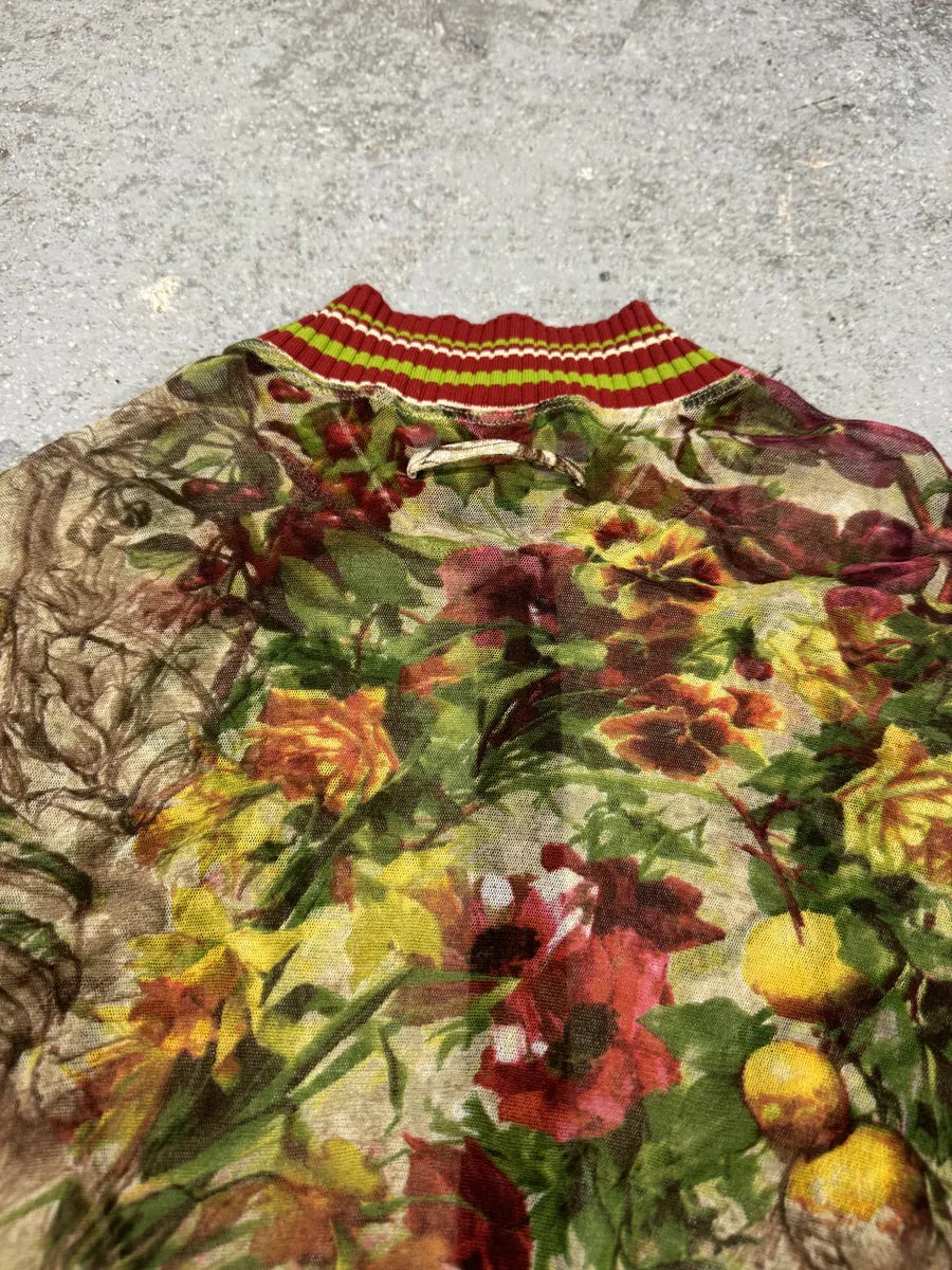 SS1999 Jean Paul Gaultier Mesh Floral Spring Zip-up Jacket (S) 6