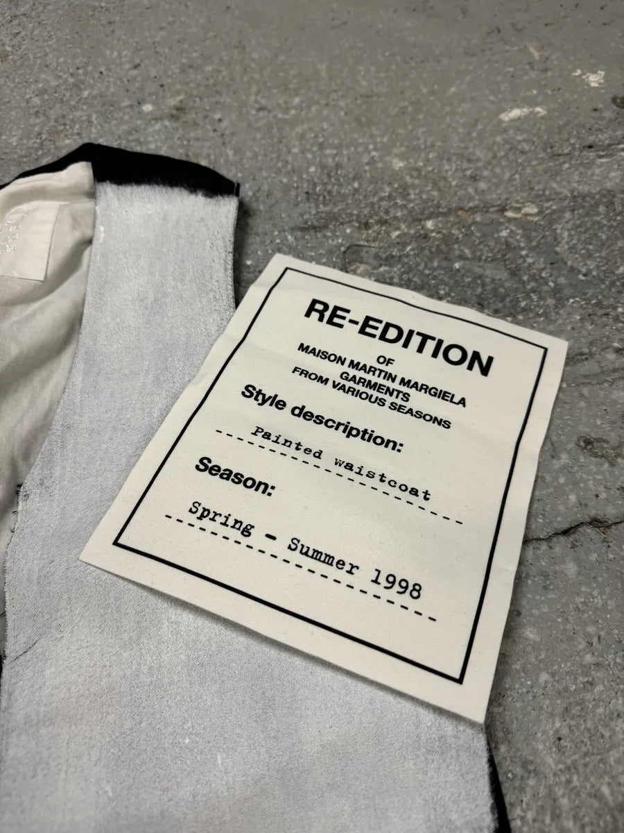 SS1999 Maison Martin Margiela H&M Re-Edition White Painted Vest XamzMDL 8