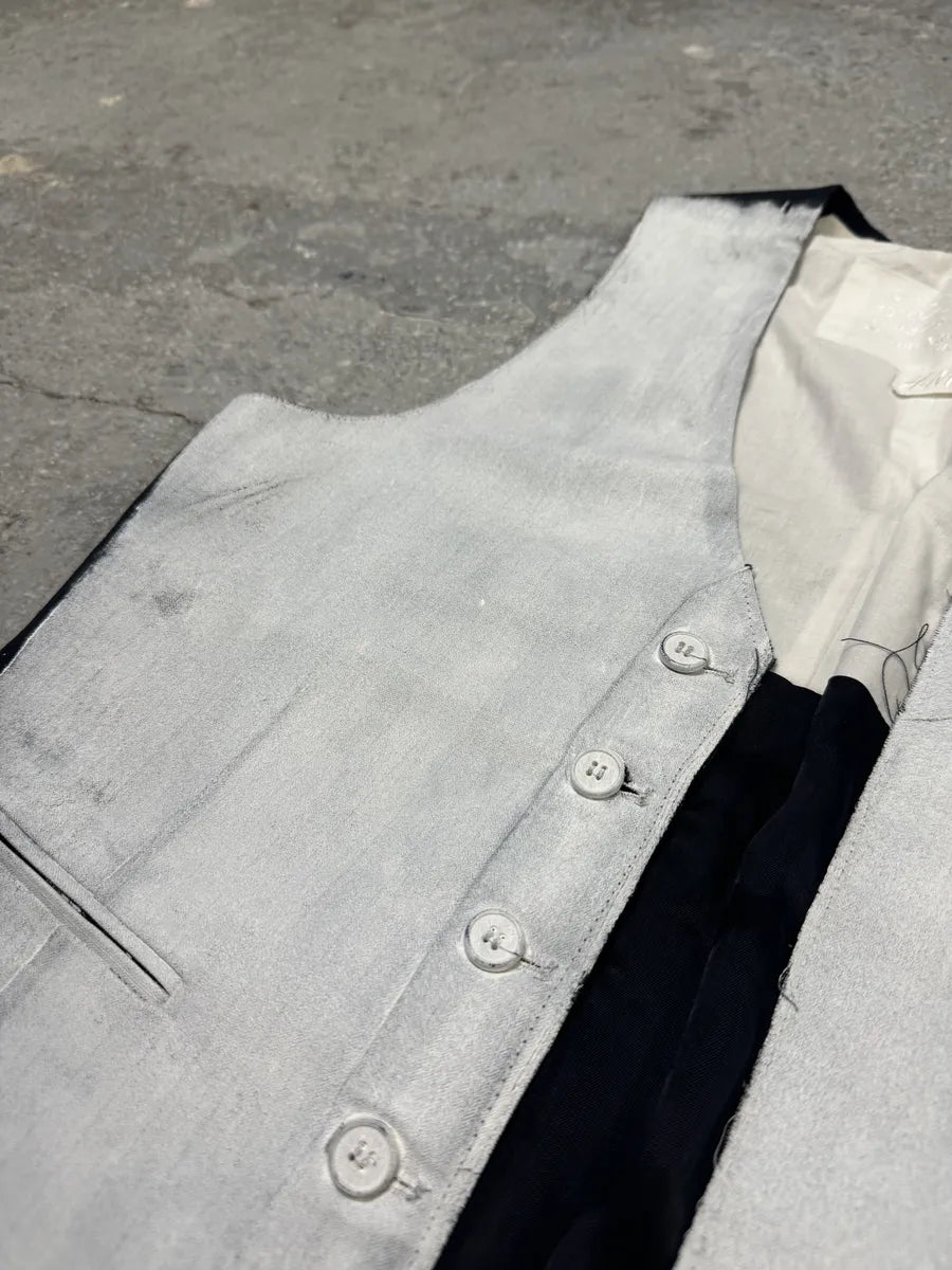 SS1999 Maison Martin Margiela H&M Re-Edition White Painted Vest XamzMDL 9