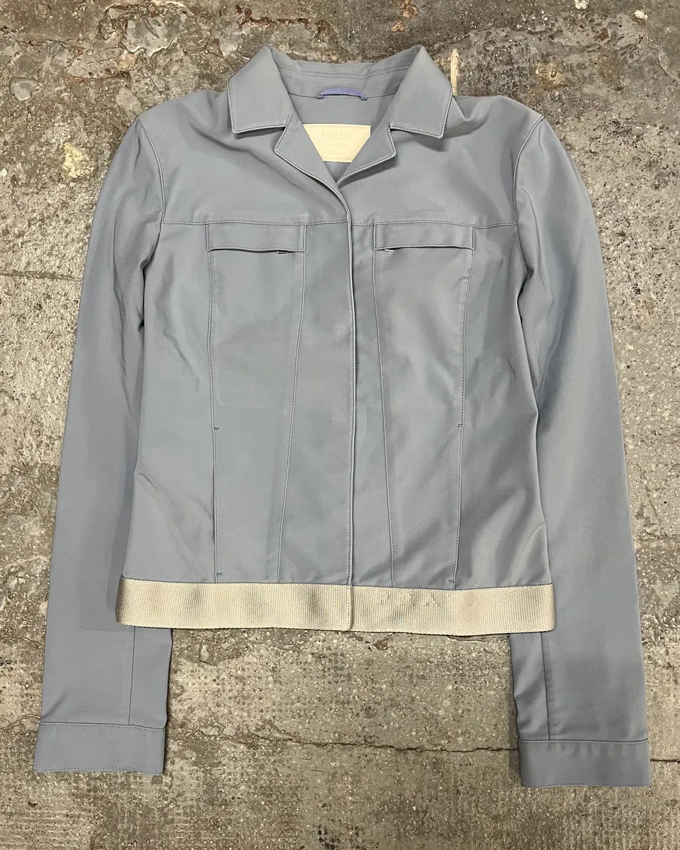 SS1999 Prada Baby Blue Buttoned Pure Jacket (M) WwOHFOe 0