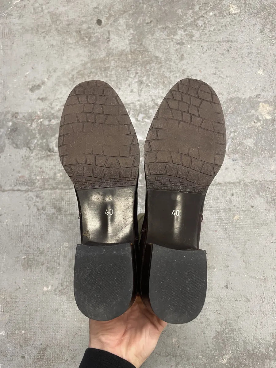 SS1999 Prada Beige Leather Brown Boots (40.5eu/us7.5) 6
