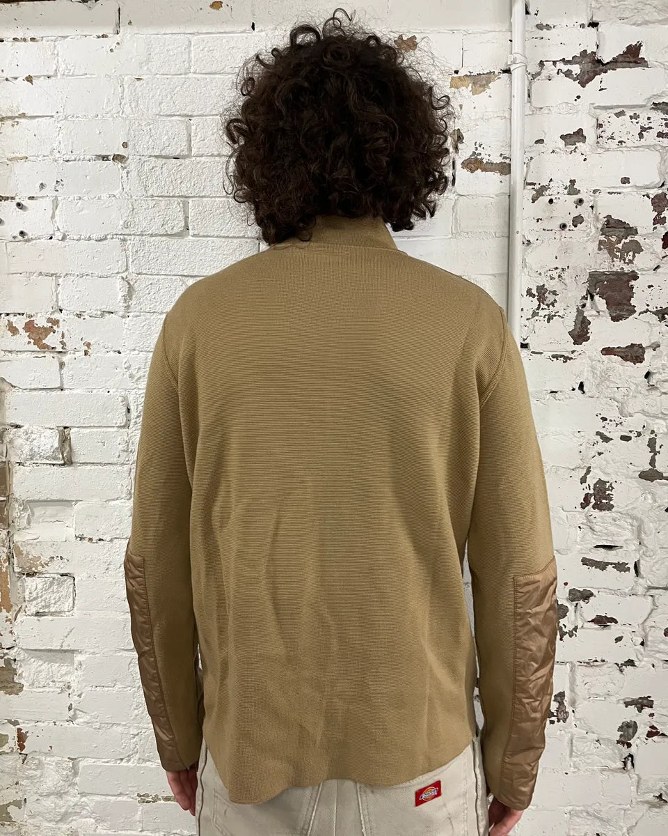 SS1999 Prada Beige Wool Elbow Patch Zip-Up Sweater WrVdZLG 2
