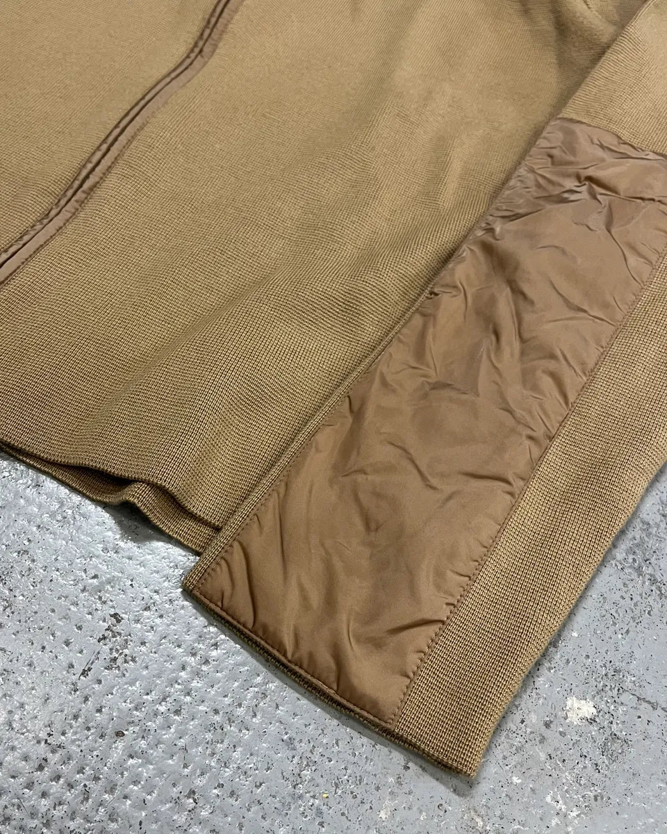 SS1999 Prada Beige Wool Elbow Patch Zip-Up Sweater WrVdZLG 5