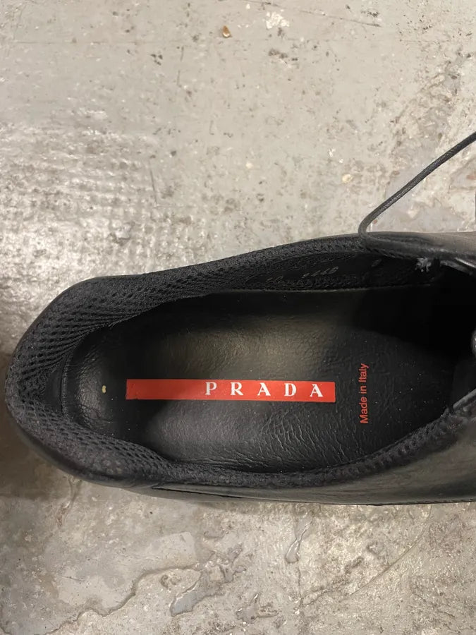 SS1999 Prada Black Sport Low Leather Shoes (43eu/us9.5) MALVbga 9