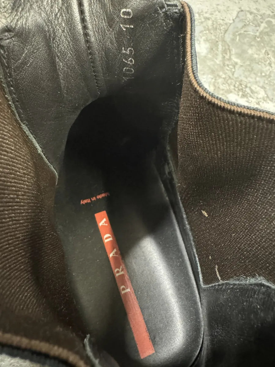 SS1999 Prada Black Vibram Leather Boots cudhSbh 10