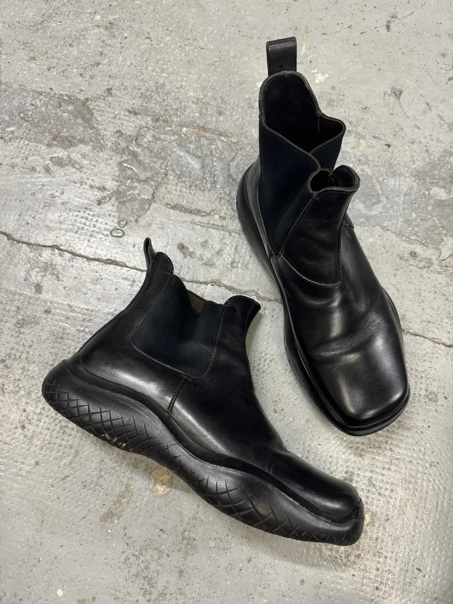 SS1999 Prada Black Vibram Leather Boots cudhSbh 3