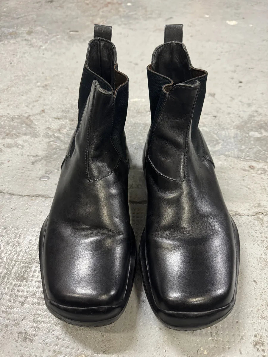 SS1999 Prada Black Vibram Leather Boots cudhSbh 4