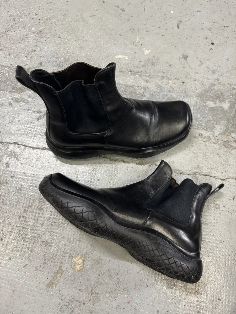 SS1999 Prada Black Vibram Leather Boots cudhSbh 5