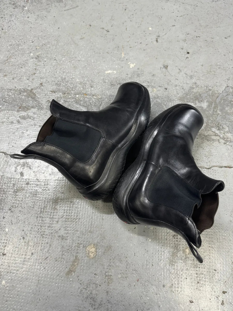 SS1999 Prada Black Vibram Leather Boots cudhSbh 6