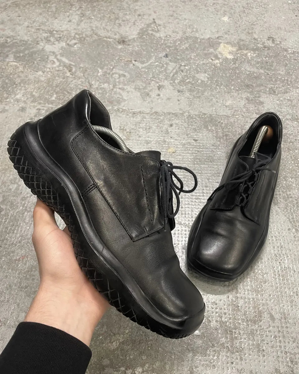 SS1999 Prada Black Vibram Leather Low Boots (41eu/us8) 0