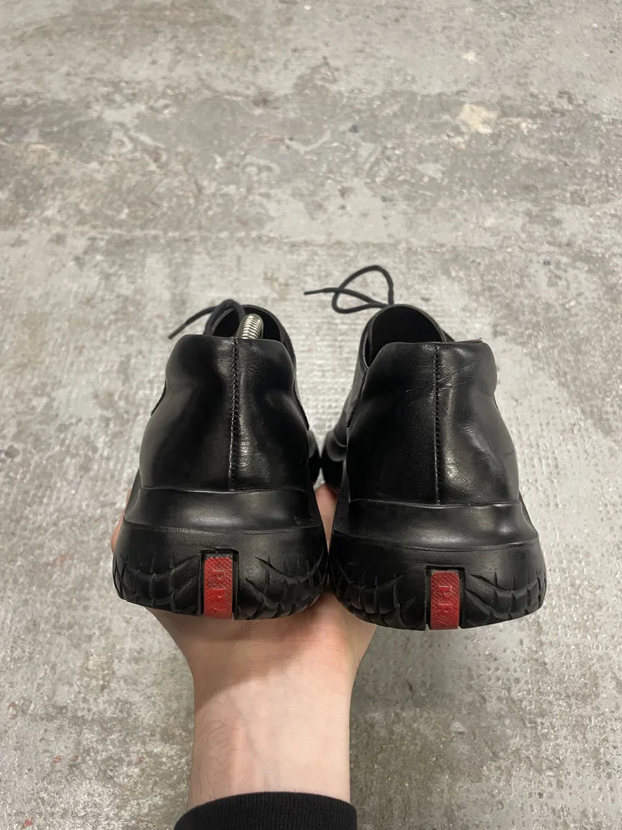 SS1999 Prada Black Vibram Leather Low Boots (41eu/us8) 3