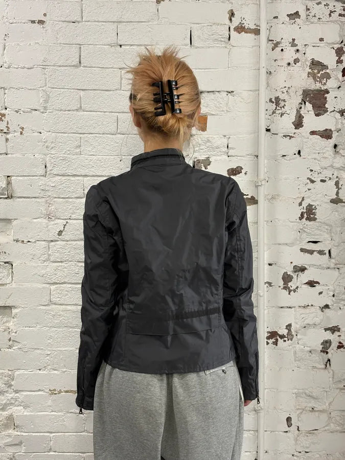 SS1999 Prada Grey Linea Rossa Nylon Jacket cItjpWV 2