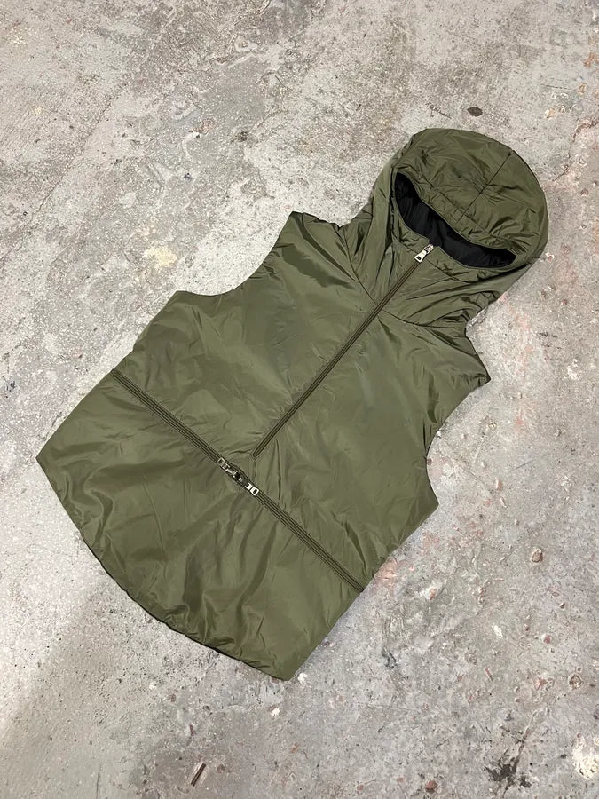 SS1999 Prada Multi Zips Ninja Hooded Olive Nylon Vest (L) 2