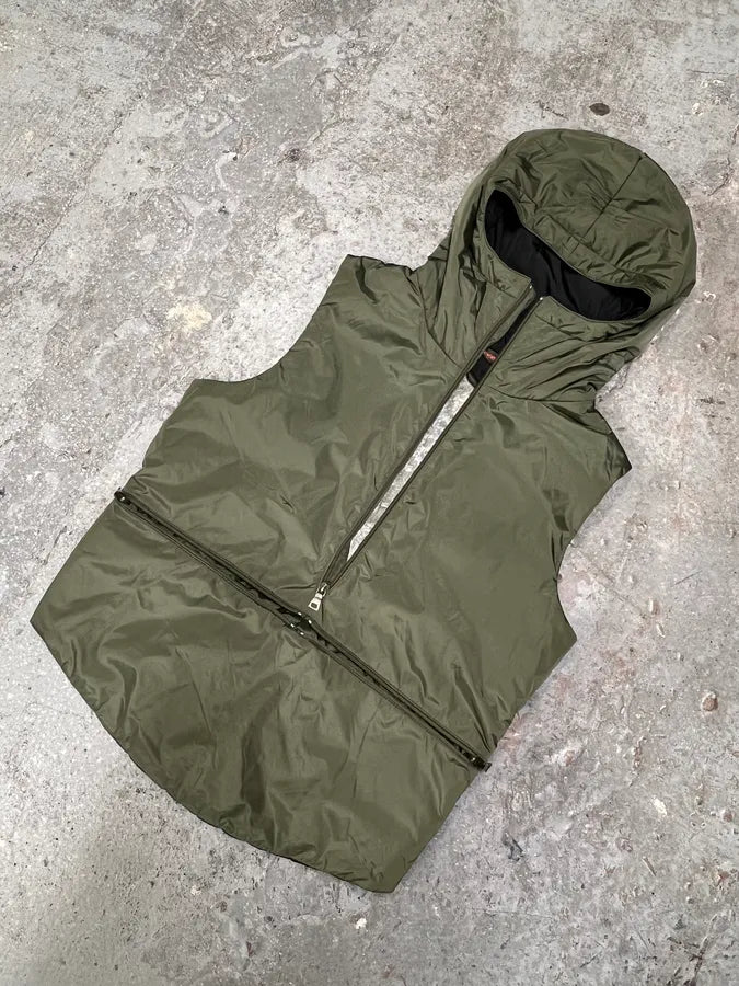 SS1999 Prada Multi Zips Ninja Hooded Olive Nylon Vest (L) 3