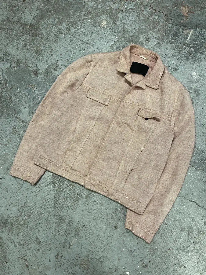 SS1999 Prada Pink Linen Jacket (S/M) akdWWQS 4