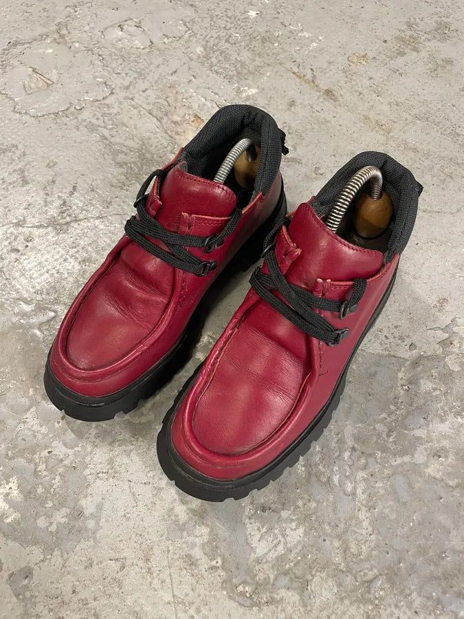 SS1999 Prada Red Vibram Leather Shoes mZimBfy 1