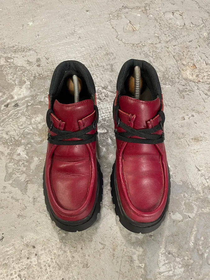 SS1999 Prada Red Vibram Leather Shoes mZimBfy 2