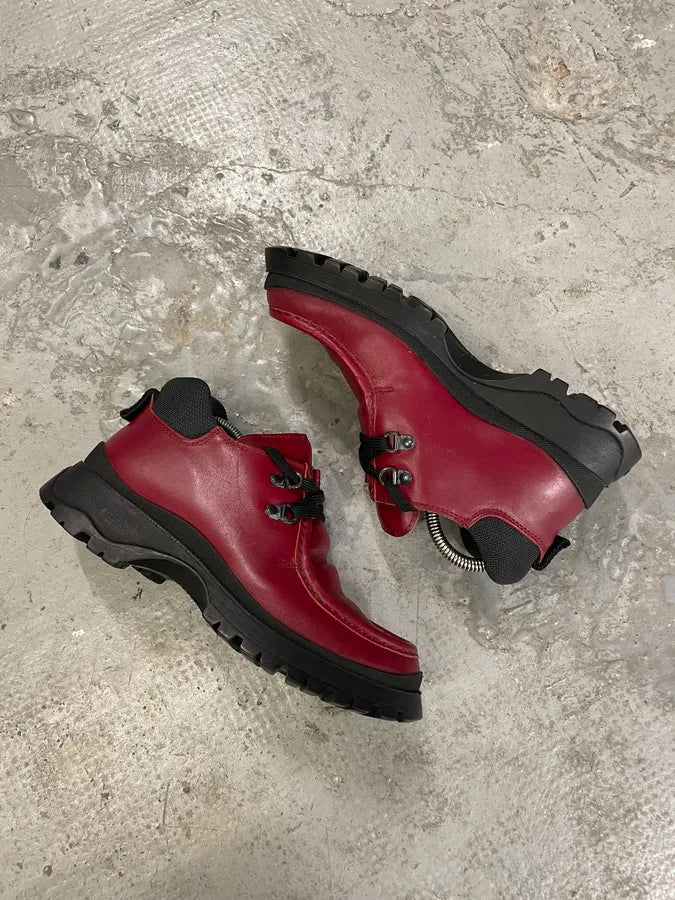 SS1999 Prada Red Vibram Leather Shoes mZimBfy 4