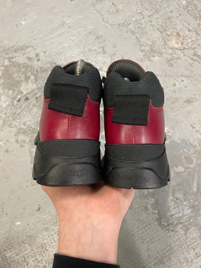 SS1999 Prada Red Vibram Leather Shoes mZimBfy 5