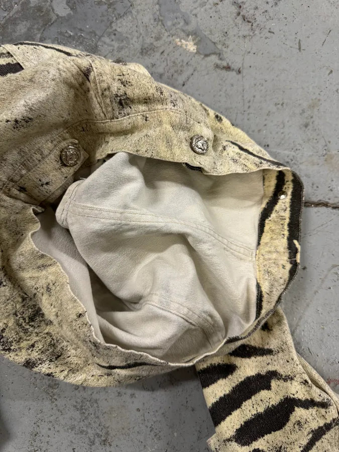 SS1999 Roberto Cavalli Zebra Marble Buttoned Cropped Jacket afMUADN 6