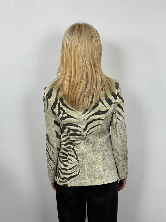 SS1999 Roberto Cavalli Zebra Marble White Blazer Jacket TDEhmMf 1
